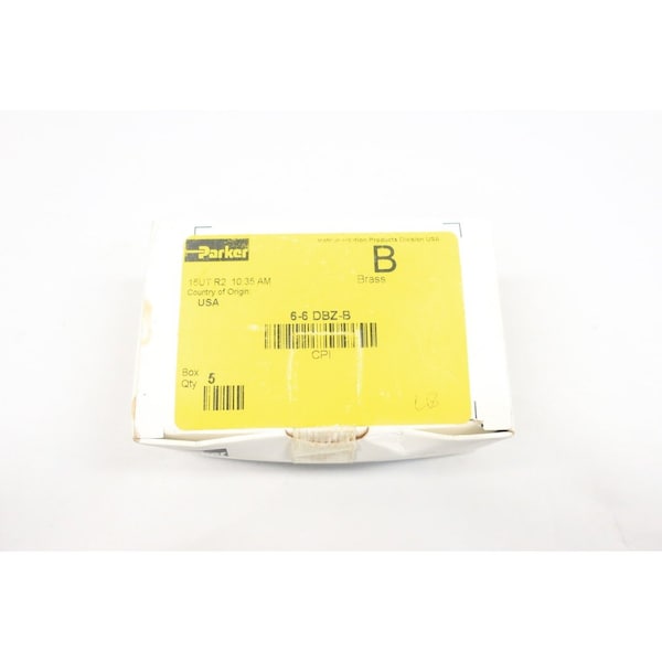 Parker New 6-6 Dbz-B 3/8In 3/8In Brass Npt Tube Pipe Elbow 5PK 6-6 DBZ-B - main